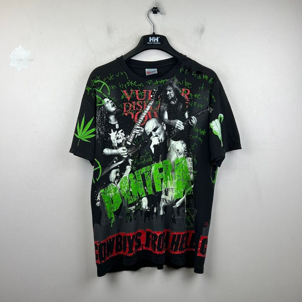 Vintage 1992 Pantera All Over Print Cowboys From Hell Rock Band T-shirt Size L